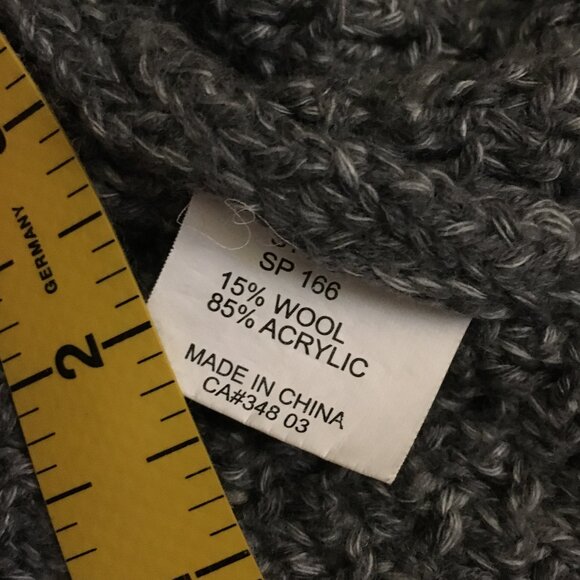 Sakura Wool Blend Buttoned High Collar Grey Knit Cardigan - Picture 11 of 16